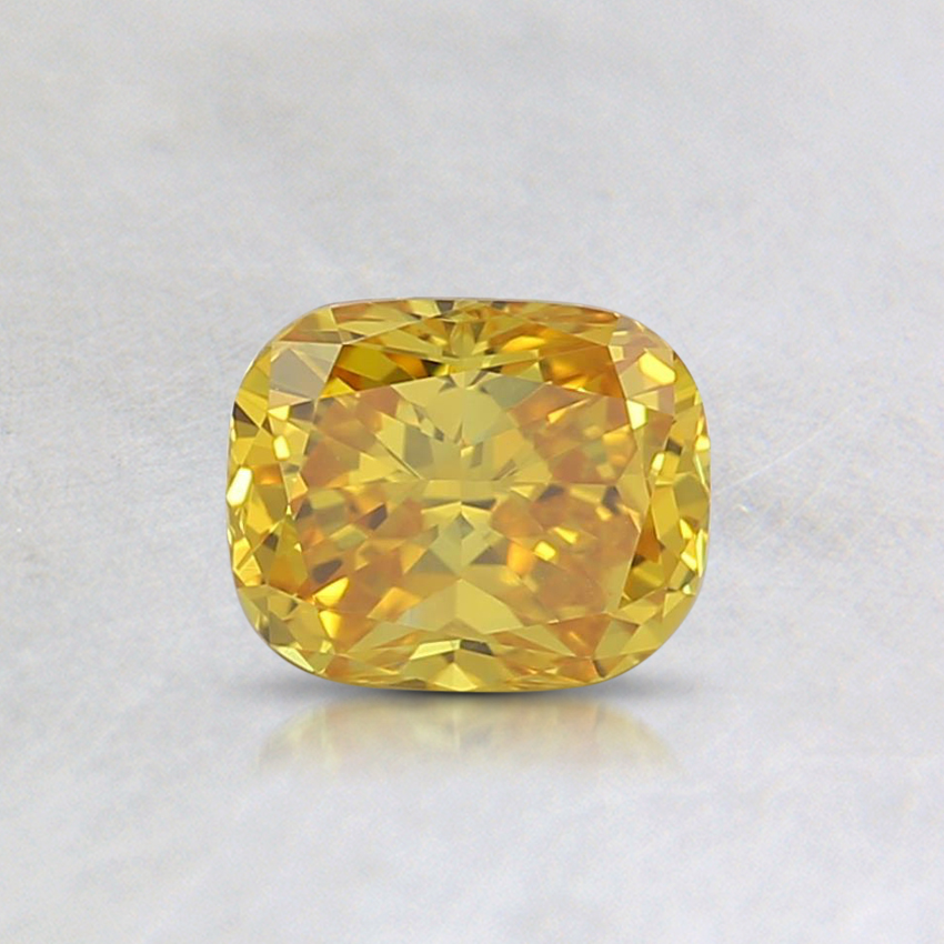 0.54 Ct. Fancy Vivid Orangy Yellow Cushion Lab Grown Diamond