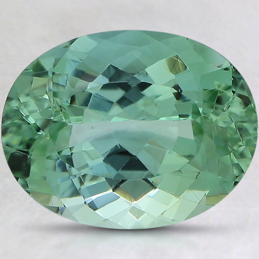 13.8x10.7mm Unheated Green Oval Tourmaline