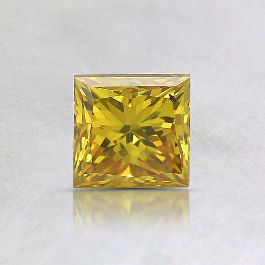 0.59 Ct. Fancy Intense Yellow Princess Lab Grown Diamond