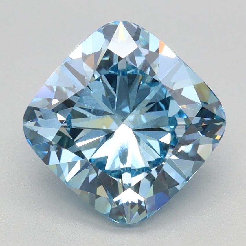 2.63 Ct. Fancy Intense Blue Cushion Lab Grown Diamond