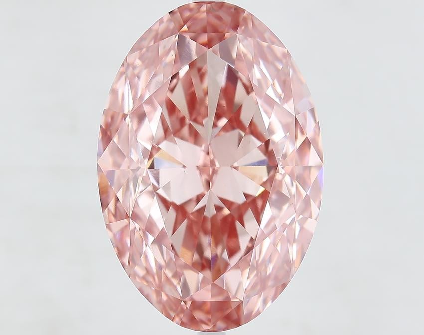 21.00 Ct. Fancy Vivid Pink Oval Lab Grown Diamond