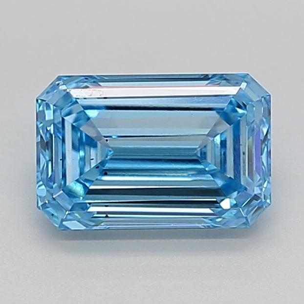2.01 Ct. Fancy Vivid  Blue Emerald Lab Grown Diamond