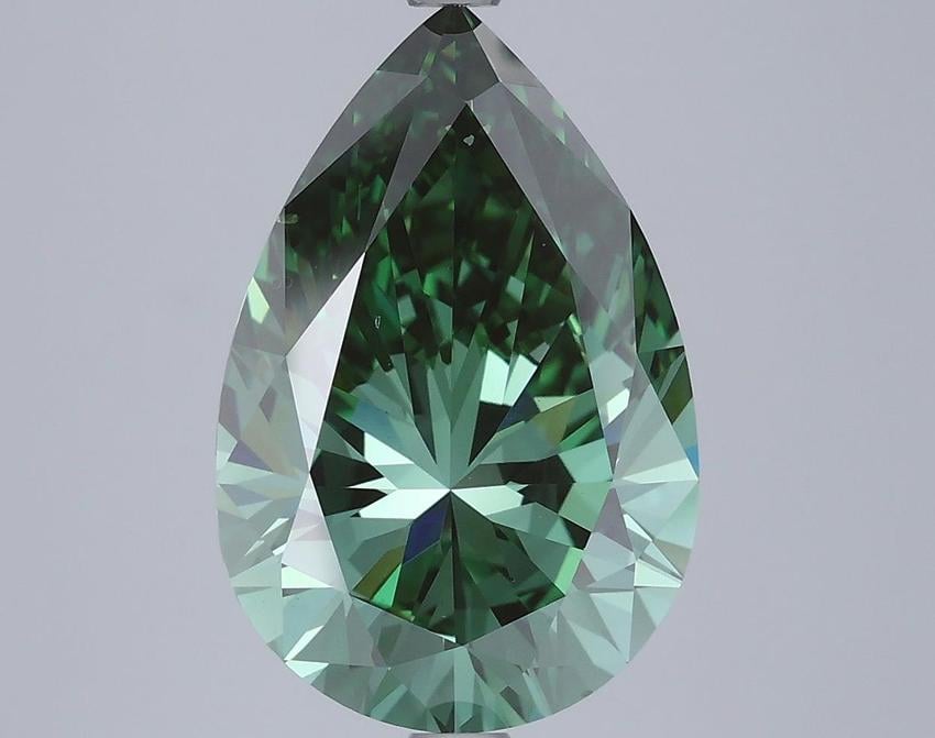 5.00 Ct. Fancy Vivid Green Pear Lab Grown Diamond