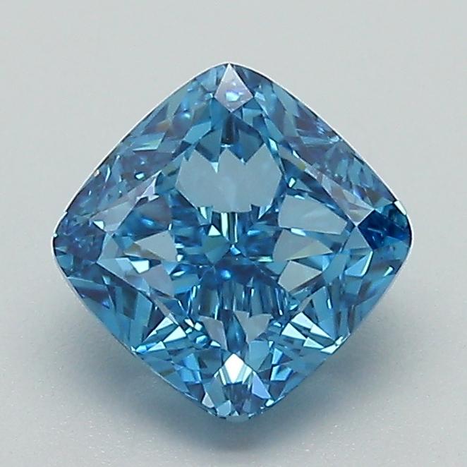 1.51 Ct. Fancy Vivid Blue Cushion Lab Grown Diamond