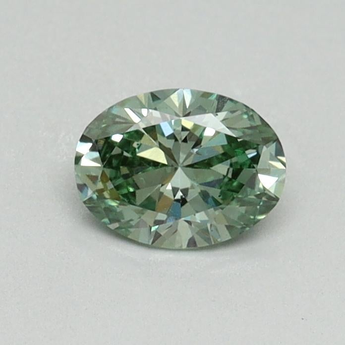 0.40 Ct. Fancy Vivid Green Oval Lab Grown Diamond