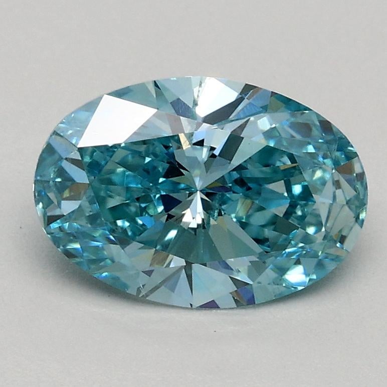 1.00 Ct. Fancy Vivid Green Blue Oval Lab Grown Diamond