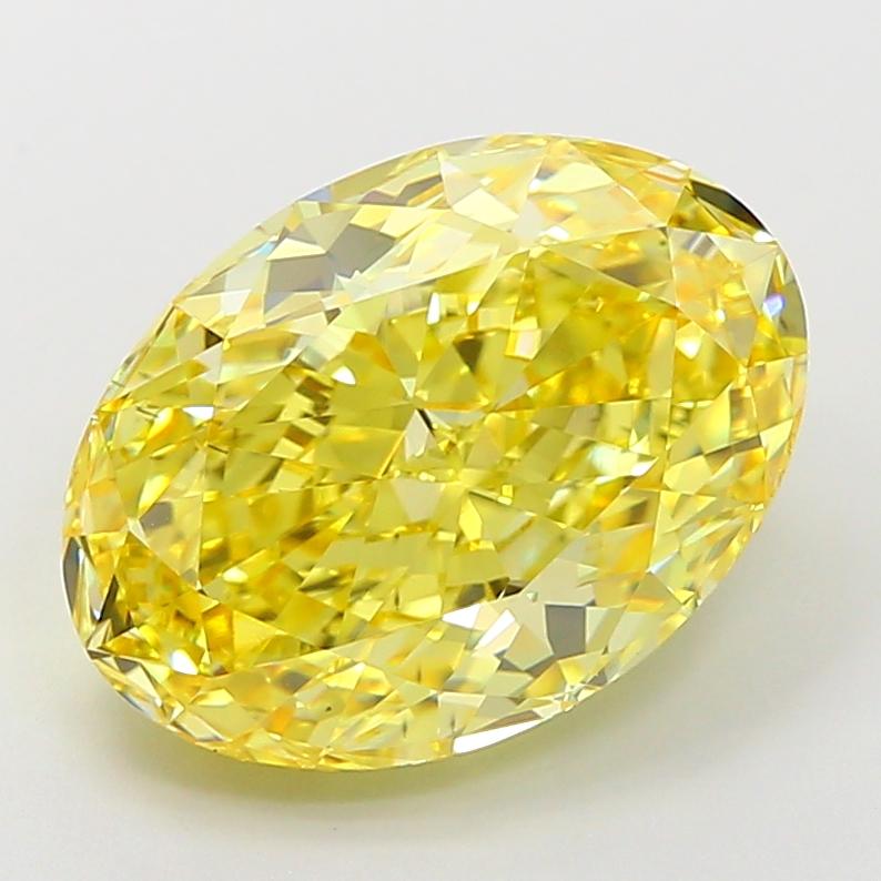 5.54 Ct. Fancy Vivid Yellow Oval Lab Grown Diamond
