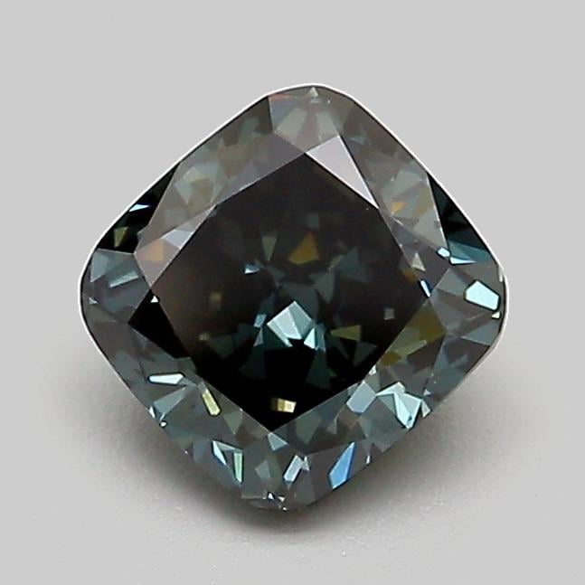 1.02 Ct. Fancy Deep Bluish Green Cushion Lab Grown Diamond