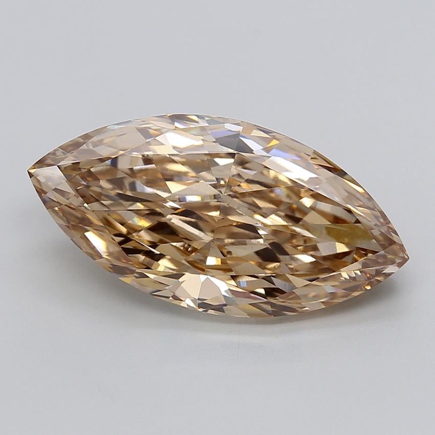 8.78 Ct. Fancy Light Yellowish Brown Marquise Lab Grown Diamond