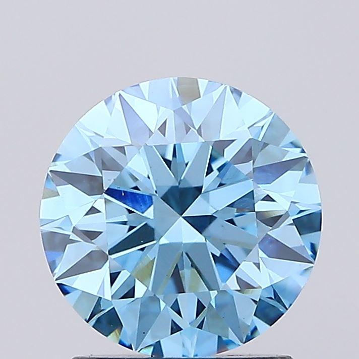 1.54 Ct. Fancy Vivid Blue Round Lab Grown Diamond