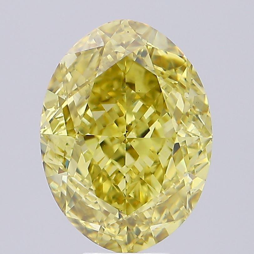 10.62 Ct. Fancy Intense Yellow Oval Lab Grown Diamond