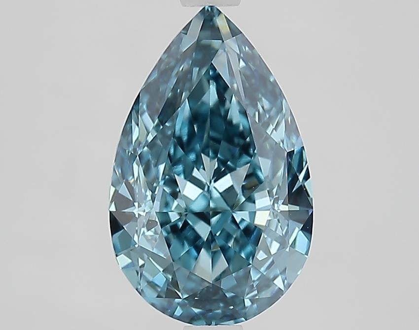 3.16 Ct. Fancy Vivid Blue Pear Lab Grown Diamond
