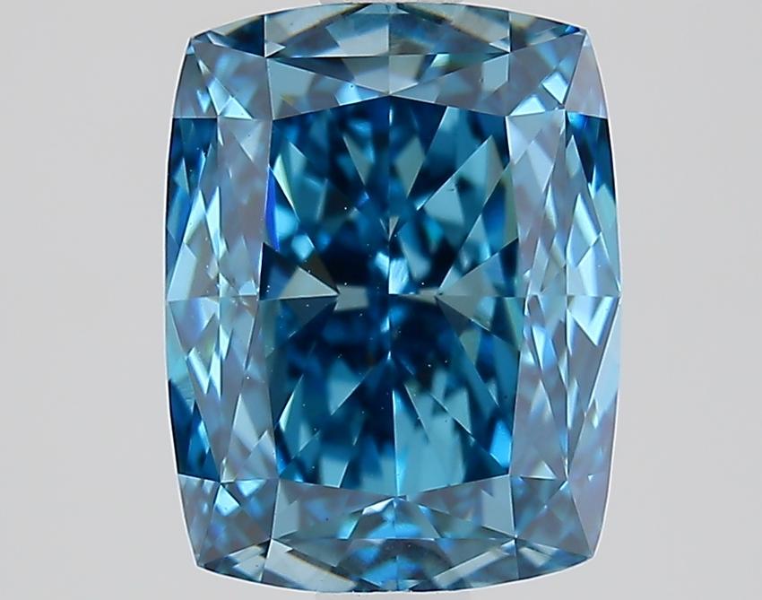 2.56 Ct. Fancy Vivid Blue Cushion Lab Grown Diamond