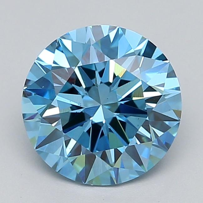 1.81 Ct. Fancy Vivid  Blue Round Lab Grown Diamond