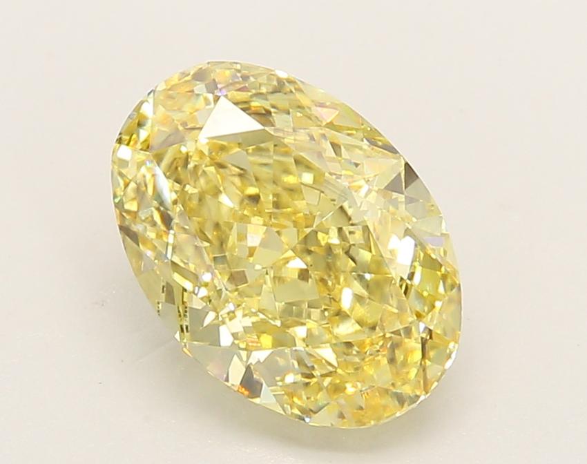 3.02 Ct. Fancy Intense Yellow Oval Lab Grown Diamond