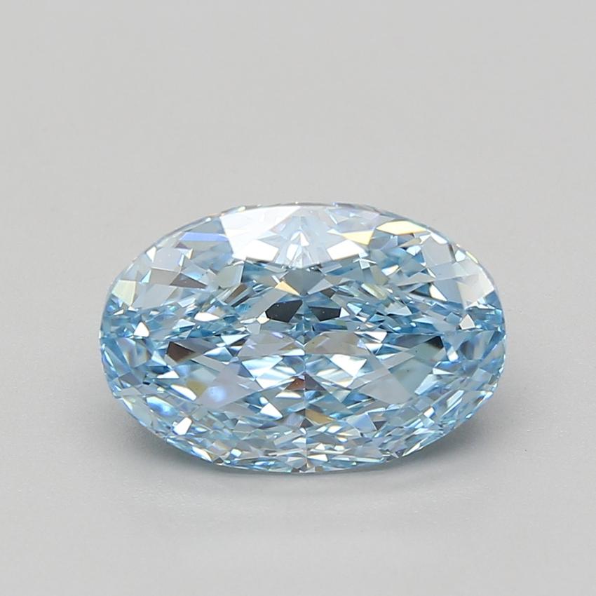 4.02 Ct. Fancy Vivid Blue Oval Lab Grown Diamond