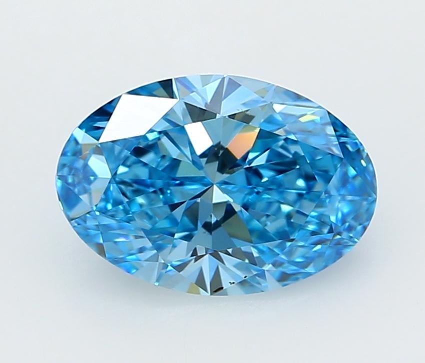 2.01 Ct. Fancy Vivid  Blue Oval Lab Grown Diamond