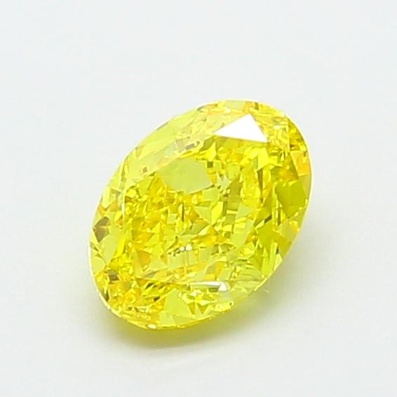 0.91 Ct. Fancy Vivid Yellow Oval Lab Grown Diamond