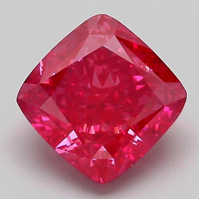 2.04 Ct. Fancy Vivid Pink Cushion Lab Grown Diamond