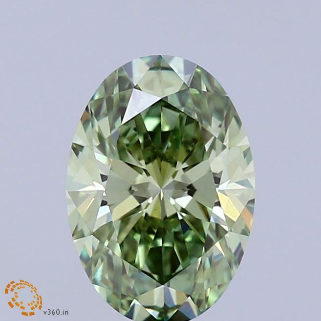 1.50 Ct. Fancy Vivid Green Oval Lab Grown Diamond