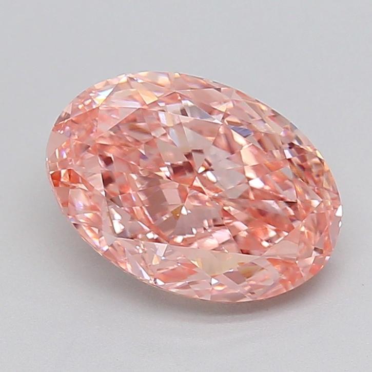 3.31 Ct. Fancy Vivid  Pink Oval Lab Grown Diamond