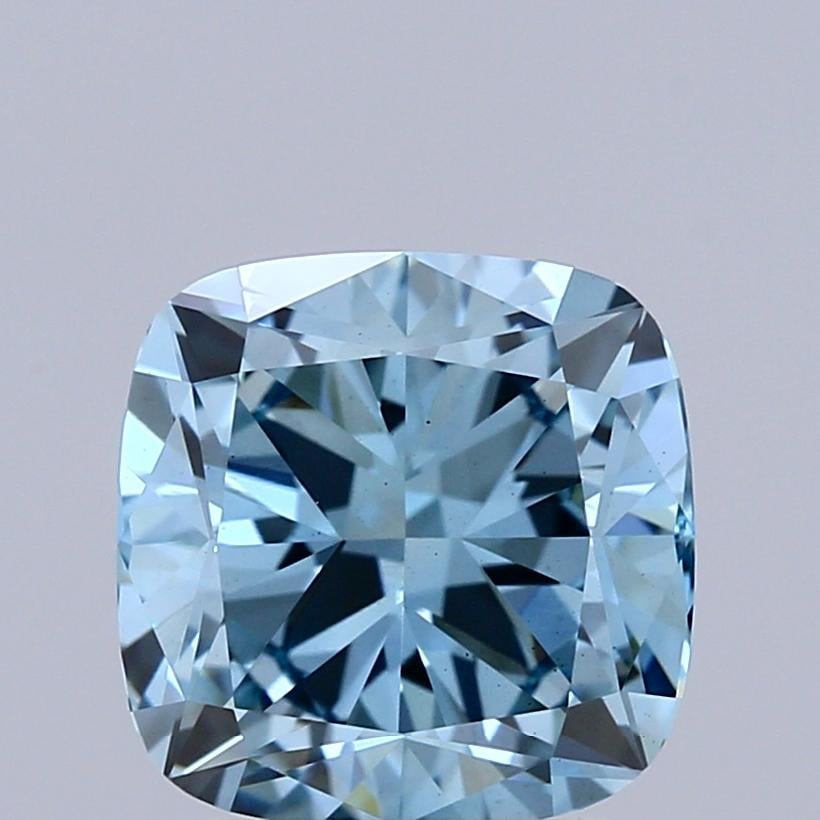 2.00 Ct. Fancy Vivid  Blue Cushion Lab Grown Diamond