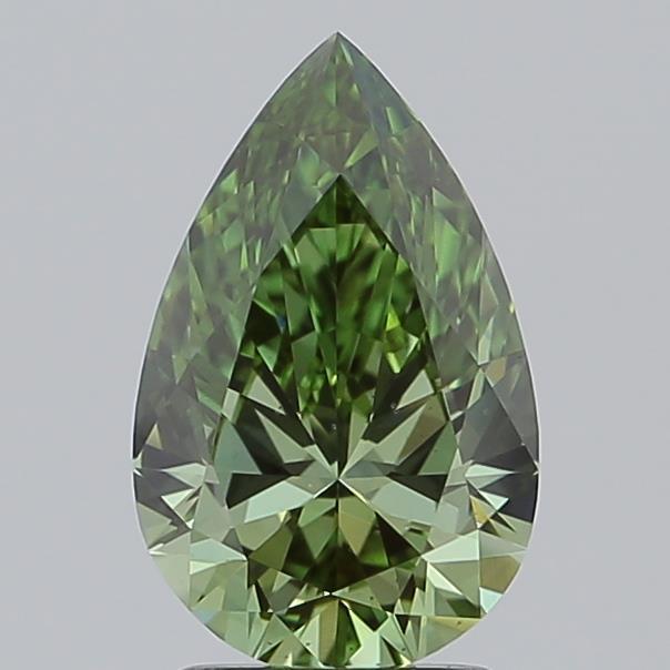 1.93 Ct. Fancy Vivid  Green Pear Lab Grown Diamond
