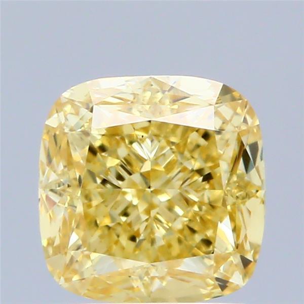 1.67 Ct. Fancy Vivid Yellow Cushion Lab Grown Diamond
