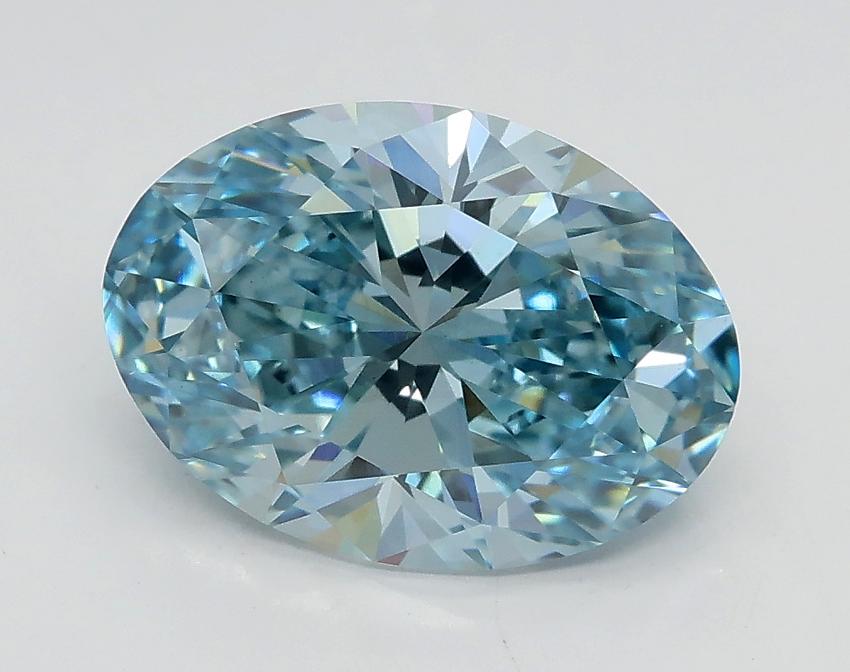 2.20 Ct. Fancy Vivid Blue Oval Lab Grown Diamond