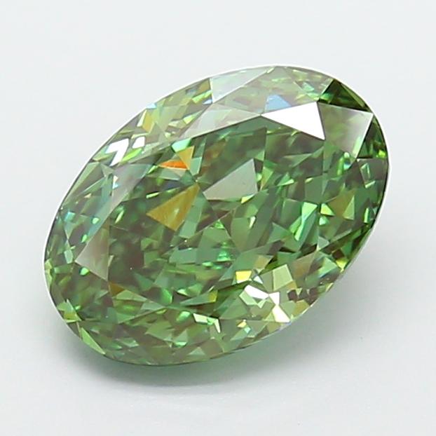 2.71 Ct. Fancy Vivid Green Oval Lab Grown Diamond