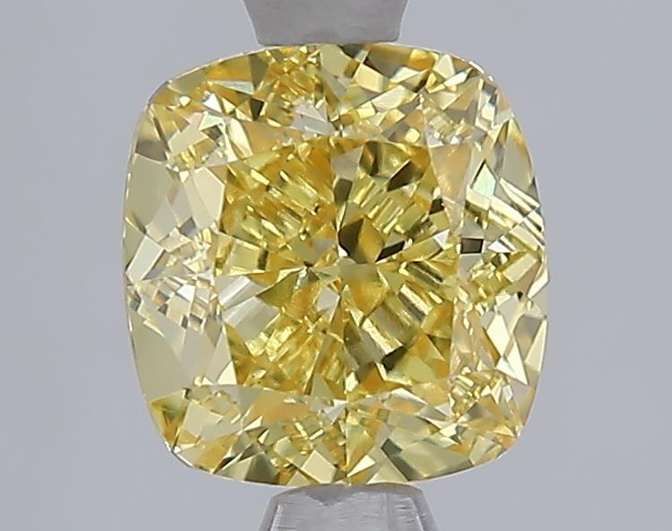 2.06 Ct. Fancy Vivid Yellow Cushion Lab Grown Diamond