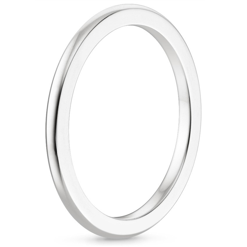 18K White Gold Petite Comfort Fit Wedding Ring, large side view