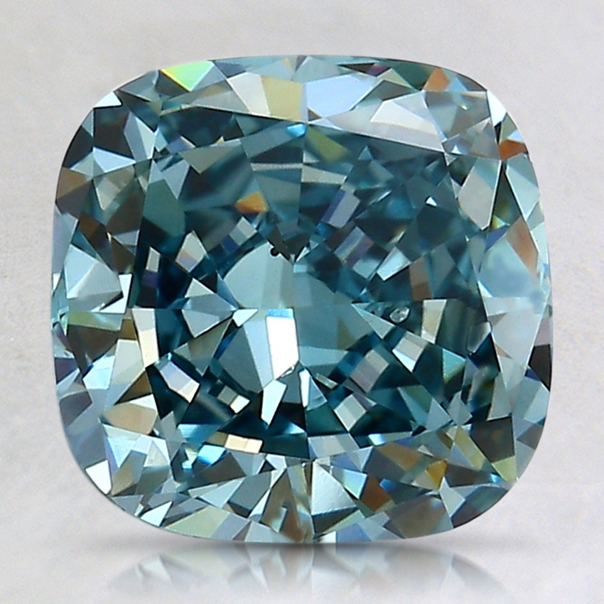 2.69 Ct. Fancy Vivid Blue Cushion Lab Created Diamond