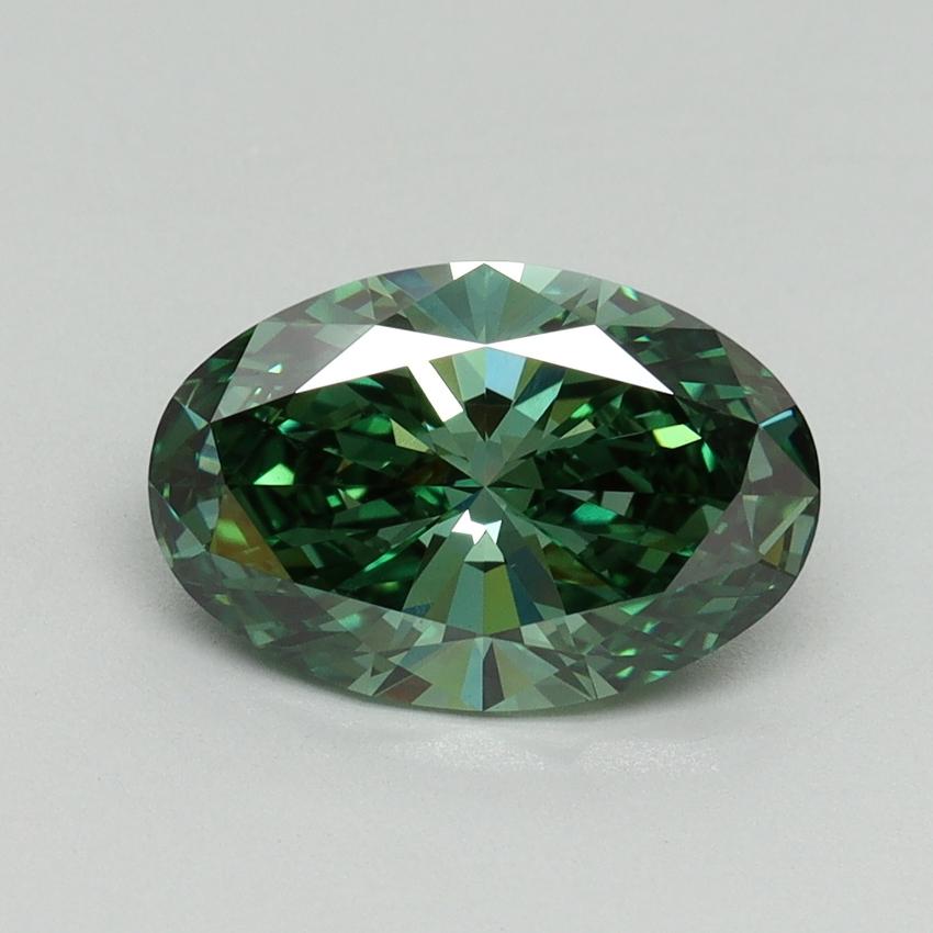 2.17 Ct. Fancy Vivid Green Oval Lab Grown Diamond