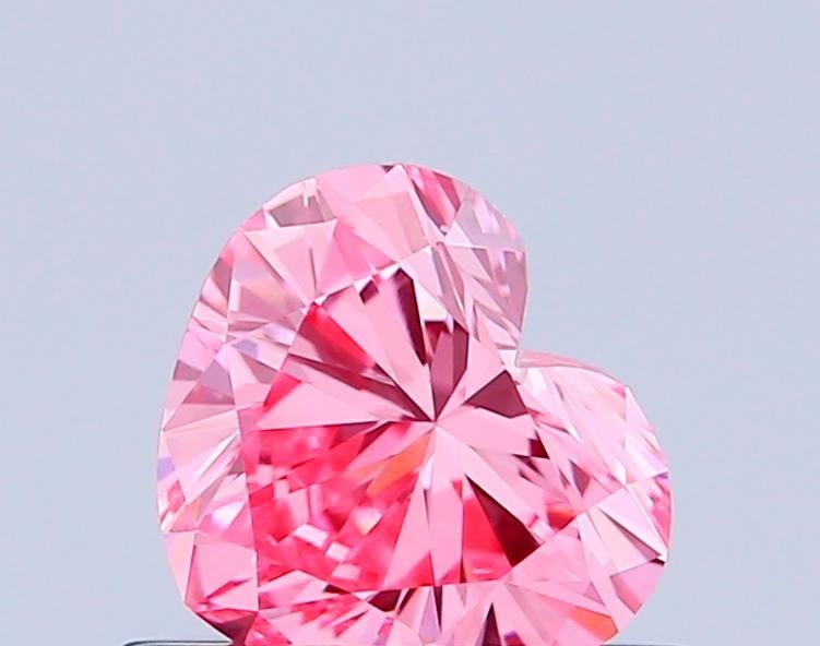 0.47 Ct. Fancy Vivid Pink Heart Lab Grown Diamond