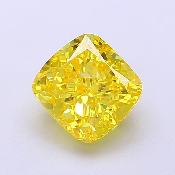 1.62 Ct. Fancy Vivid Yellow Cushion Lab Grown Diamond