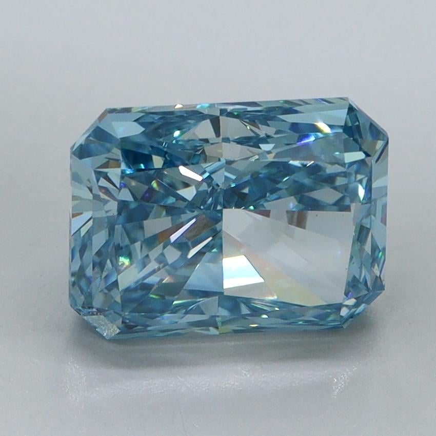 3.01 Ct. Fancy Intense Malibu Blue Radiant Lab Grown Diamond