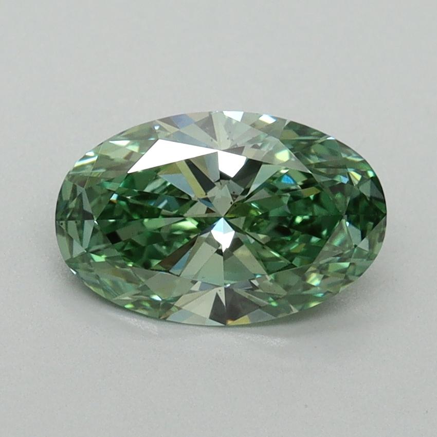 1.05 Ct. Fancy Vivid Green Oval Lab Grown Diamond