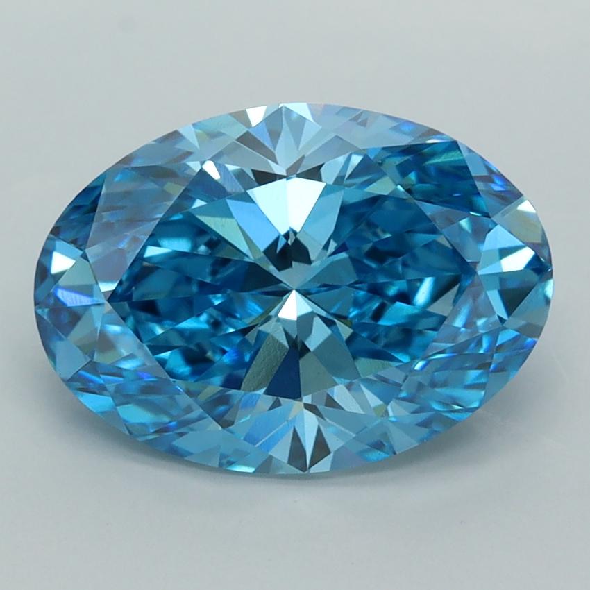 3.52 Ct. Fancy Vivid  Blue Oval Lab Grown Diamond