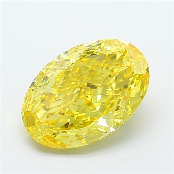 2.61 Ct. Fancy Vivid Yellow Oval Lab Grown Diamond