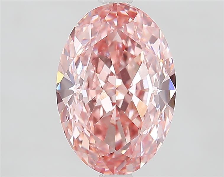 3.10 Ct. Fancy Vivid  Pink Oval Lab Grown Diamond
