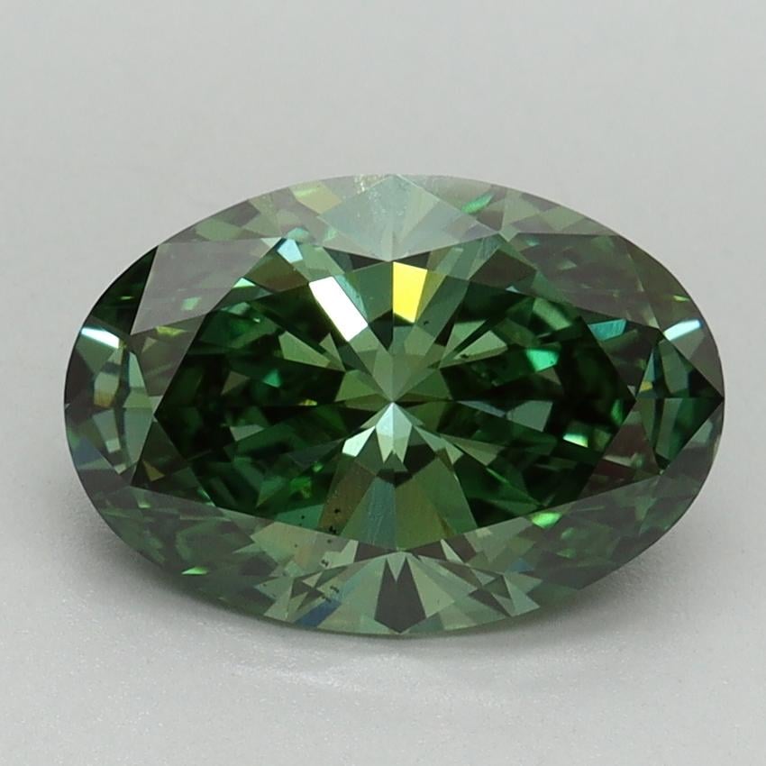 2.06 Ct. Fancy Vivid Pacific Green Oval Lab Grown Diamond