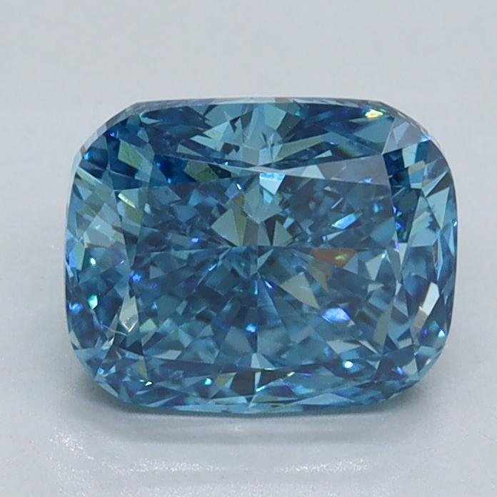 1.52 Ct. Fancy Vivid Malibu Blue Cushion Lab Grown Diamond