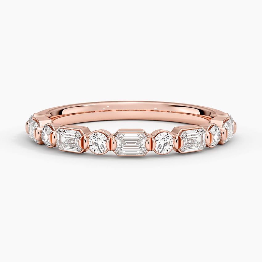 Rose gold diamond engagement ring with surprise diamond details