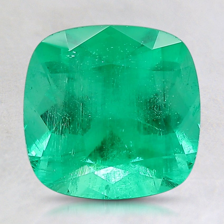 9.2x9.1mm Cushion Colombian Emerald