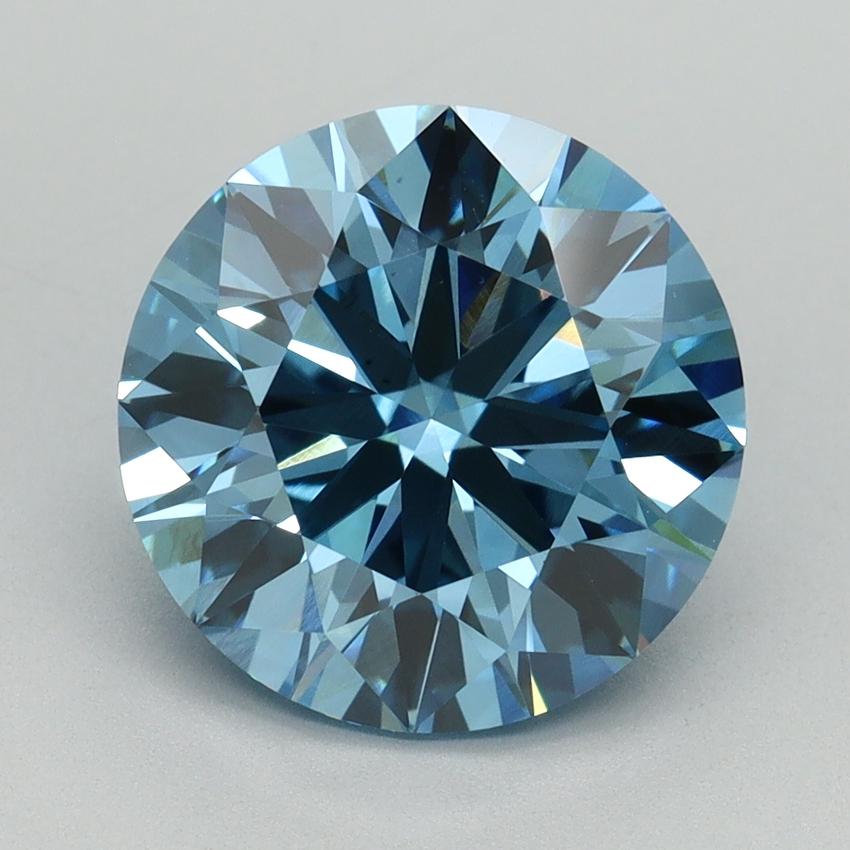 4.02 Ct. Fancy Vivid Blue Round Lab Grown Diamond