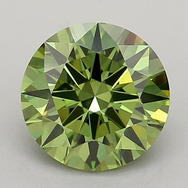1.50 Ct. Fancy Vivid Green Round Lab Grown Diamond