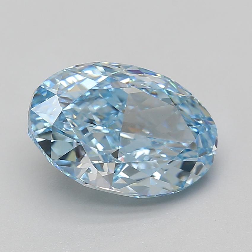 4.07 Ct. Fancy Vivid Blue Oval Lab Grown Diamond