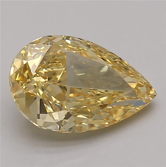 2.19 Ct. Fancy Vivid Yellow Pear Lab Grown Diamond