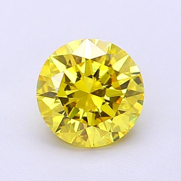 1.03 Ct. Fancy Vivid Yellow Round Lab Grown Diamond